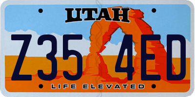 UT license plate Z354ED
