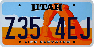 UT license plate Z354EJ