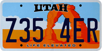 UT license plate Z354ER