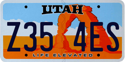 UT license plate Z354ES
