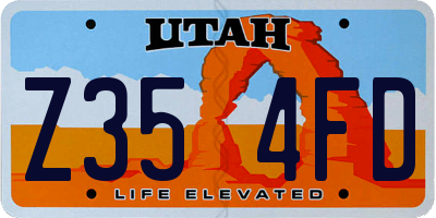 UT license plate Z354FD