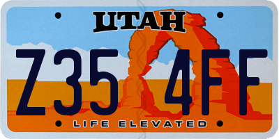 UT license plate Z354FF