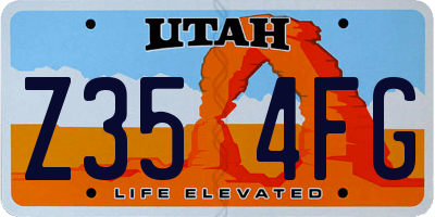 UT license plate Z354FG