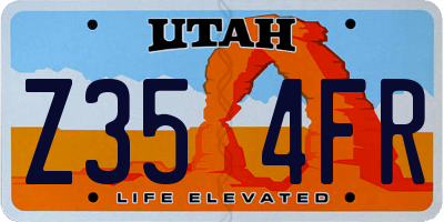 UT license plate Z354FR