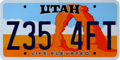 UT license plate Z354FT