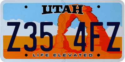 UT license plate Z354FZ