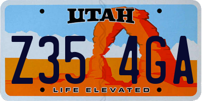 UT license plate Z354GA