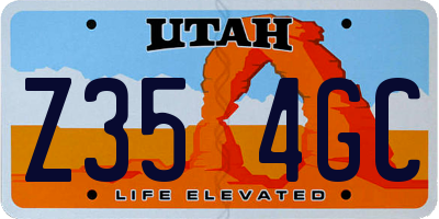 UT license plate Z354GC