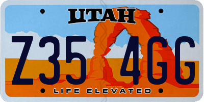 UT license plate Z354GG