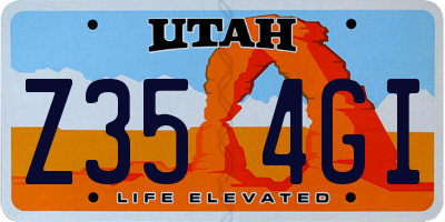 UT license plate Z354GI