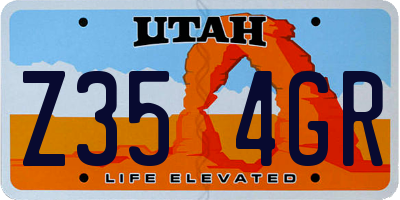 UT license plate Z354GR