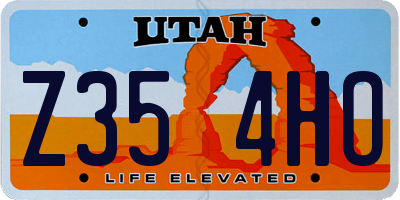 UT license plate Z354HO