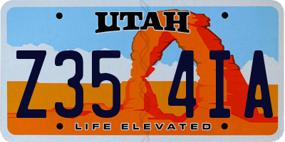 UT license plate Z354IA