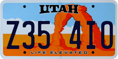 UT license plate Z354IO