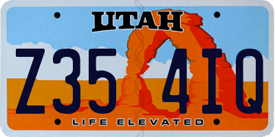 UT license plate Z354IQ