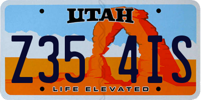 UT license plate Z354IS