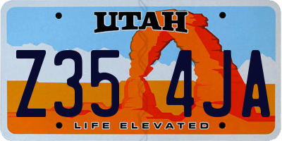 UT license plate Z354JA