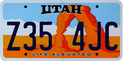 UT license plate Z354JC