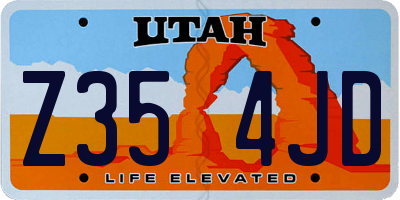 UT license plate Z354JD