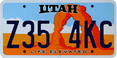 UT license plate Z354KC