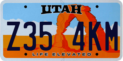 UT license plate Z354KM