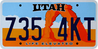 UT license plate Z354KT