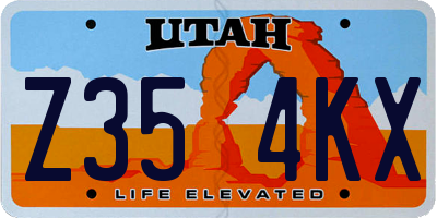 UT license plate Z354KX