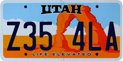 UT license plate Z354LA
