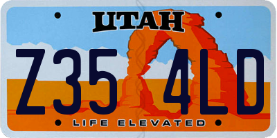 UT license plate Z354LD