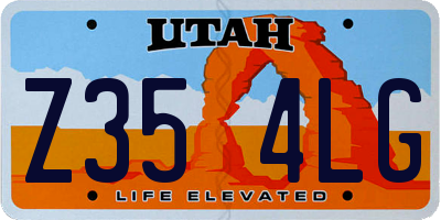 UT license plate Z354LG