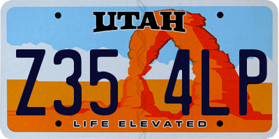UT license plate Z354LP