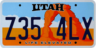UT license plate Z354LX