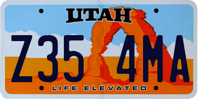 UT license plate Z354MA
