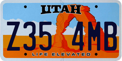 UT license plate Z354MB