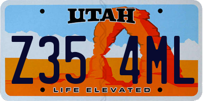 UT license plate Z354ML