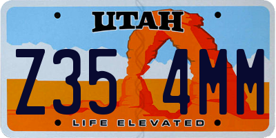 UT license plate Z354MM