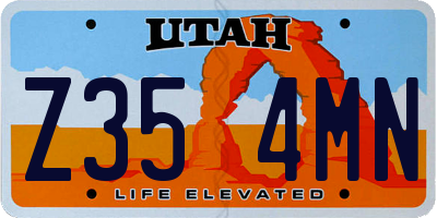 UT license plate Z354MN