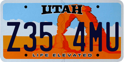 UT license plate Z354MU