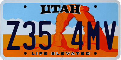 UT license plate Z354MV
