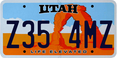 UT license plate Z354MZ