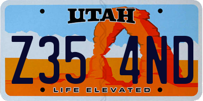 UT license plate Z354ND