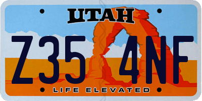 UT license plate Z354NF