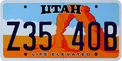UT license plate Z354OB