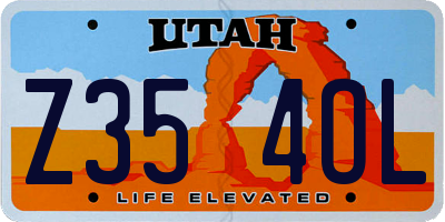 UT license plate Z354OL