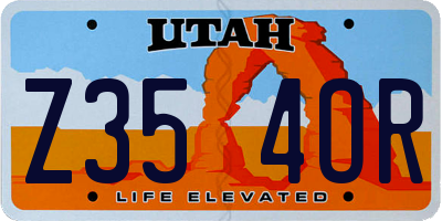 UT license plate Z354OR