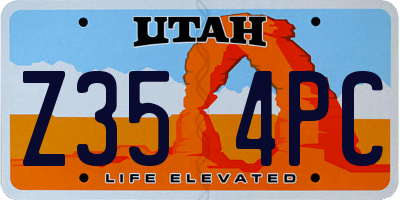 UT license plate Z354PC