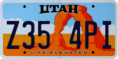 UT license plate Z354PI