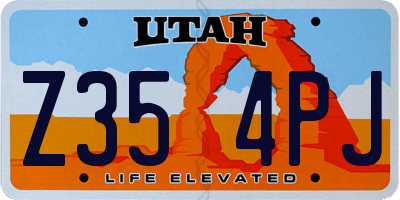 UT license plate Z354PJ