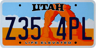 UT license plate Z354PL