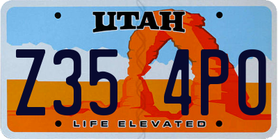 UT license plate Z354PO